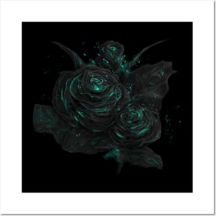 Sparkling roses - mint option Posters and Art